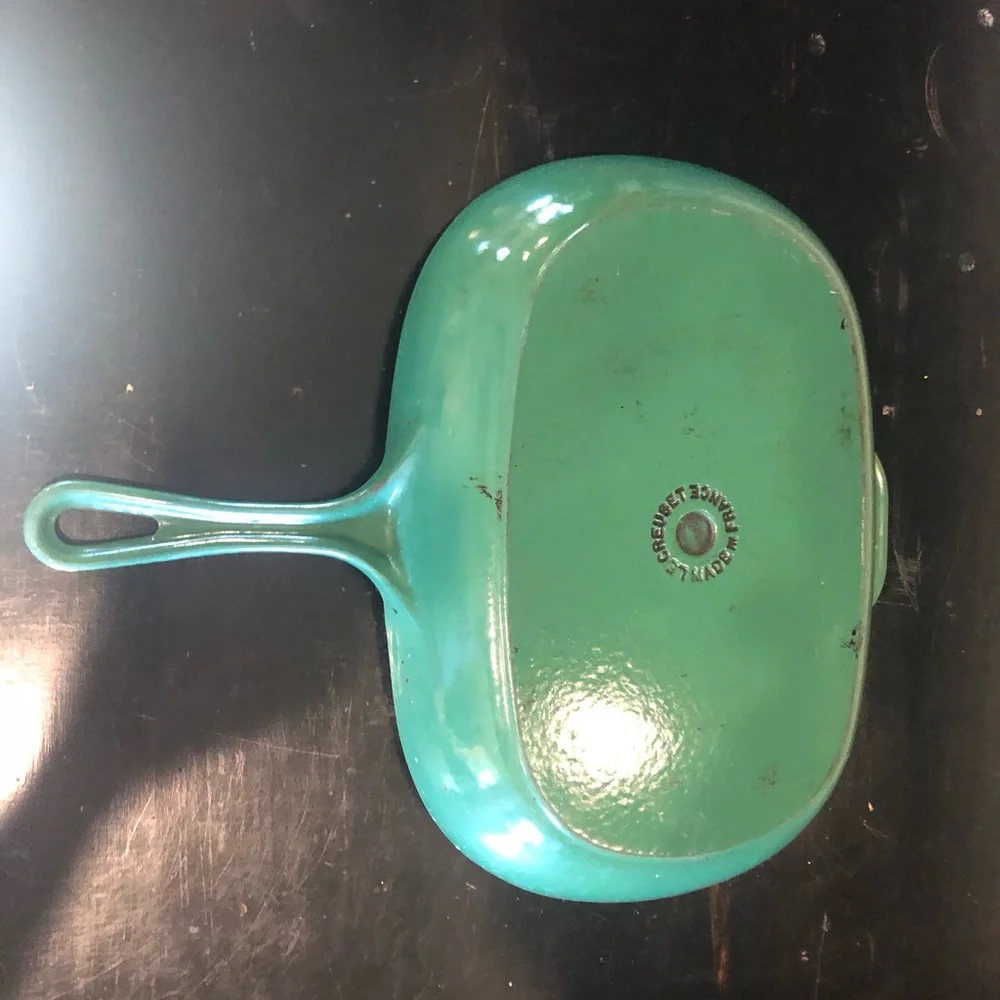 Le Creuset Grill Pan Preowned 26 cm green Very seasoned!!